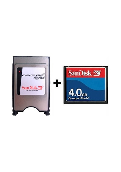 Sandisk Pcmcia Cf Adaptör + 4 Gb Cf Kart Compact Flash Cnc Kart