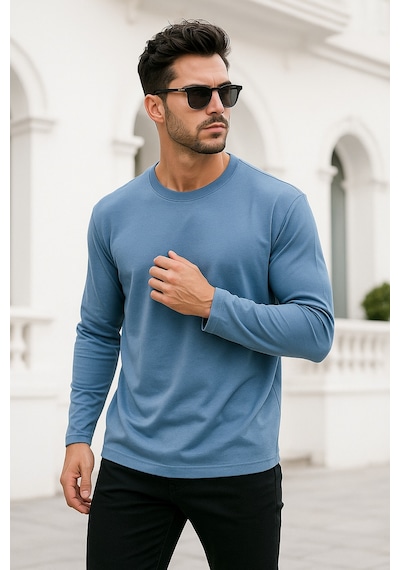 Rich Erkek İndigo Basic Uzun Kollu Body İndigo