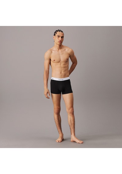 Calvin Klein Trunk 3'lü Erkek Siyah Beyaz Bantlı Boxer 026 Lv00nb4392 Siyah