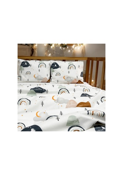 Peaceful Dreams Gökkuşağı Temalı %100 Pamuk Tek Kişilik Nevresim Seti 4 Parça 160 X 220 Cm Çok Renkli