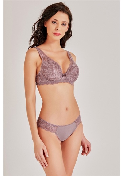 Magic Form Askısı Dantelli Push Up Destekli Sütyen - 4289 Çinko - 512787168 Çinko