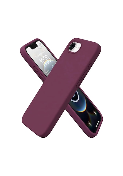 Apple iPhone 16e Uyumlu İçi Kadife Lansman Kılıf Ve Mat Seramik Tam Kaplayan Cam Ekran Koruyucu Koyu Mor