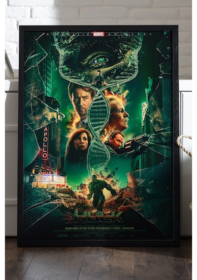 Hulk Siyah Ahşap Çerçeveli Poster, Dekoratif Film Duvar Tablosu