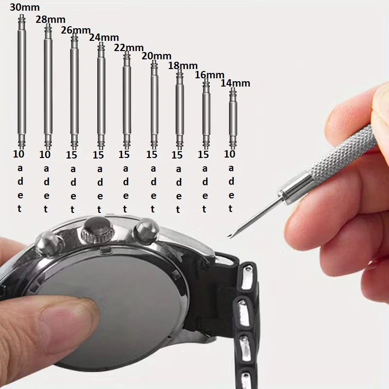 120 Adet Yaylı Çelik Saat Pimi Kordon Sustası 14mm 16mm 18mm 20mm Gri