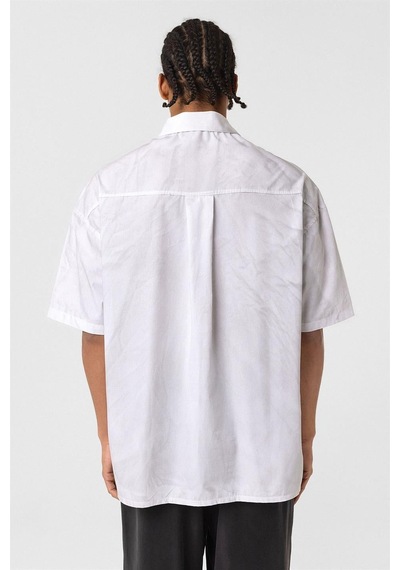 Vamos Oversize Yıkamalı Poplin Gömlek Ekru