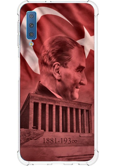Samsung Galaxy A7 2018 Uyumlu Atatürk Portresi Ve Anıtkabir Baskılı Silikon Kılıf Renkli