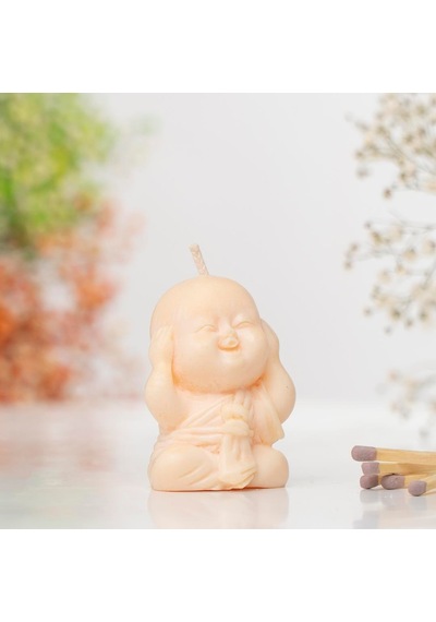 Duymadım Buddha Temalı Soya Wax Mum Turuncu