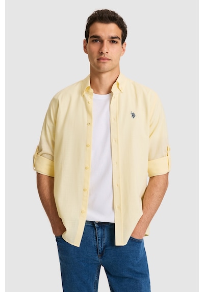 U.s. Polo Assn. Erkek Açık Sarı Gömlek Basic 50324660-vr004 Acık Sarı