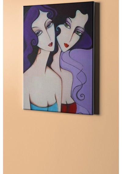 Webstyle Sayılarla Boyama Seti Kasnaklı Ikiz Kız Kardeş 50 X 65 Cm