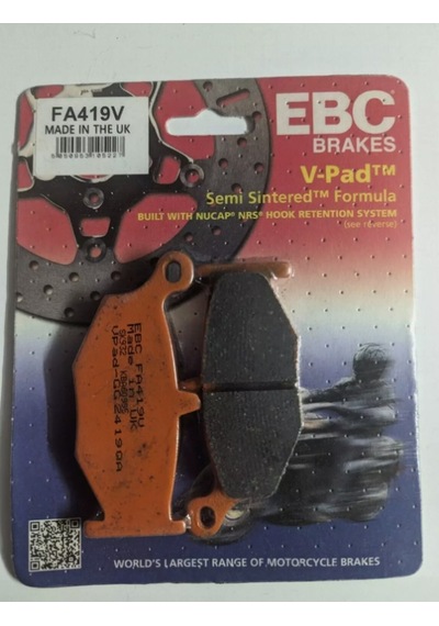 Ebc Fa419v 2006-2010 Suzuki Gsr 600 Uyumlu Arka Fren Balatası Yarı Sinterli Balata