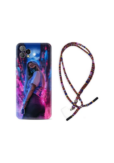 Reeder P13 Blue Plus 2022 Kılıf Rasta Boyun Askılı Mask Girl 1659
