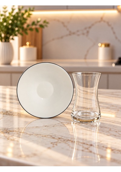12 Parça 6 Kişilik Monvera Silver Çay Seti-7997 Çok renkli