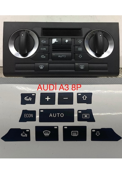 Audi A3 8p Uyumlu Klima Tuş Kaplaması Sticker Etiket Tamir Kiti 1 Adet