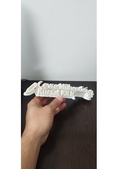 Kişiye Özel Masa Üstü İsimlik 3d Baskı Pla Hammadde Hediyelik Eşya Ofis, Kafe Ve Restoranlar İçin Dekoratif Eşya Beyaz