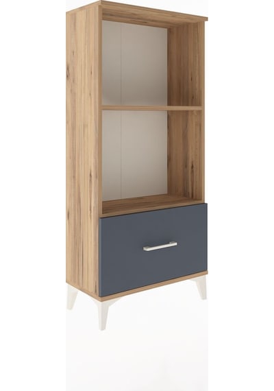 Arges Dolap Tek Raflı Tek Çekmeceli 60x30x134 Çam-antrasit Çam