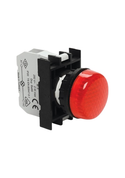 Emas B0k0xk B Serisi Plastik Led'li 100-230v Ac Kırmızı 22 Mm Sinyal