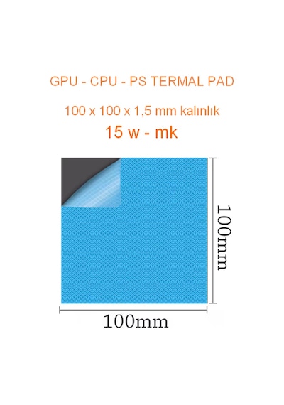 100 X 100 X 1,5 Mm Gri Termal İletken Pad - 15 W/m-k