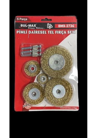 Bul-max Pimli Çelik Tel Fırça Seti 5li