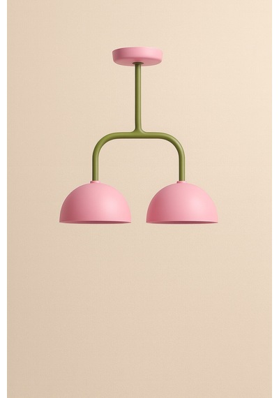 Dualdome Metro Sarkıt Lamba-avize - Modern Endüstriyel Mufak Hol Cafe Salon Avize Pembe