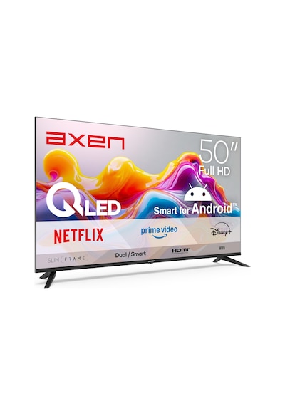 Axen AX50QFPRL-A14S 50" 126 Ekran Uydu Alıcılı Full Hd 50" Android Smart Qled Tv  Siyah