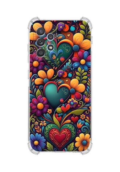 Printify Samsung Galaxy A52 İle Uyumlu Düşlerin Dansı Serisi Çiçeklerin Dansı Tasarımlı Uv Baskılı Köşe Korumalı Antişok Kılıf Şeffaf