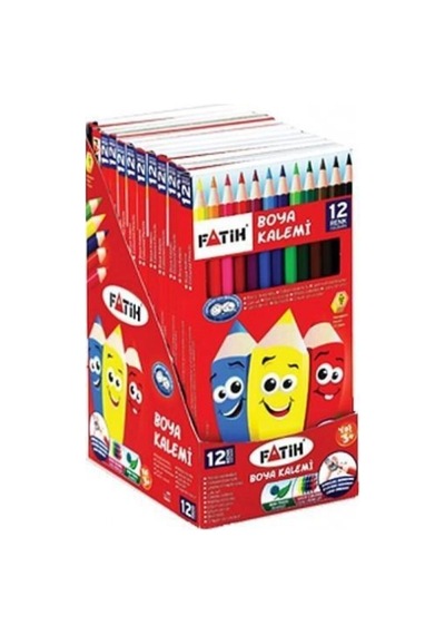 Fatih 12 Renk Tam Boy Kuru Boya Kalemi 33112 Çok Renkli