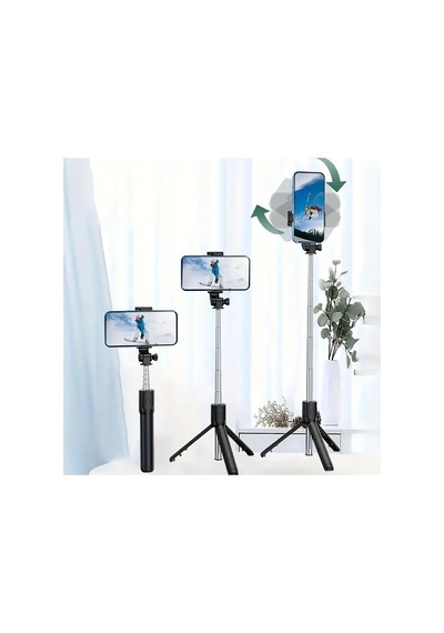 Ga66 3in1 Bluetooth Selfie Çubuğu Tripod Canlı Yayın Standı Telefon Tutucu Katlanabilir Genişletilebilir Deklanşörlü Monopod