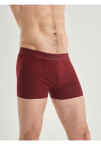 Mercan Erkek Bordo Boxer %96 Pamuklu Likralı Esnek Rahat Kesim Boxer