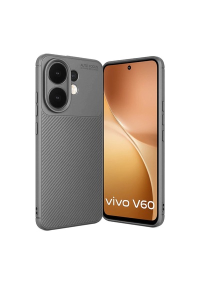 Vivo V60 5g Auto Focus Karbon Kapak - Gri Evimdeyokyok