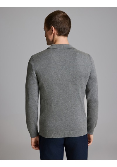 Pierre Cardin Gri Melanj Slim Fit Fermuarlı Polo Yaka Basic Triko Kazak 50333917-vr086 Pierre Cardin Gri Melanj Slim Fit Fermuarlı Polo Yaka Basic Triko Kazak 50333917-vr086