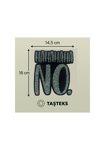 Taşlı Ütülenebilen Veya Sticker Olarak Kullanılabilen ''hahahaha No.'' Yazı Modeli