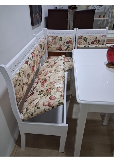 Köşe Mutfak 90568 Tk Kayın Ahşap Sandık Açıl Masa Babyface Çiçekli Kumaş Parlak Beyaz Lake Beyaz Köşe Mutfak 90568 Tk Kayın Ahşap Sandık Açıl Masa Babyface Çiçekli Kumaş Parlak Beyaz Lake Beyaz