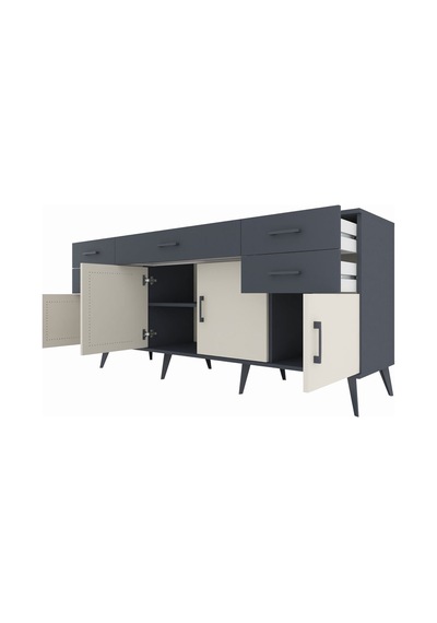 Hyperion Konsol Tek Raflı 5 Çekmeceli 4 Kapaklı 176x44x83 Antrasit-aytaşı/antrasit Aytaşı/antrasit Hyperion Konsol Tek Raflı 5 Çekmeceli 4 Kapaklı 176x44x83 Antrasit-aytaşı/antrasit Aytaşı/antrasit