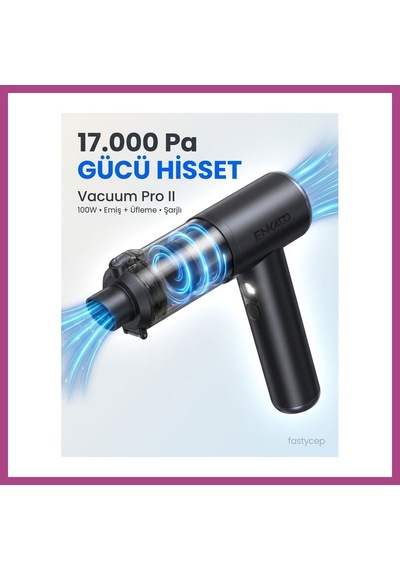 Gees Global 17000pa Güçlü Çekim Kablosuz Araç İçi Süpürge Şarjlı Taşınabilir Mini Araç El Süpürgesi Vakum Üfleme Gbzs