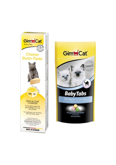 Gimcat Cheese Biotin Kedi Macunu 50 G + Gimcat Baby Tabs Vitaminli Yavru Kedi Ödülü 40 G