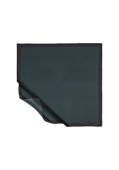 İpek Evi İpekevi Twill İpek Eşarp - Typo Monogram - Çam Yeşili