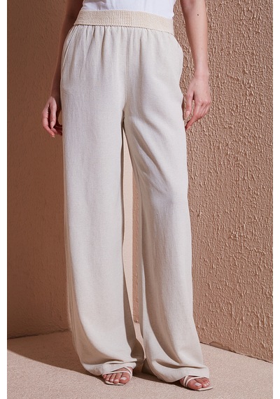 Fashion Friends Bayan Pantolon 25y0893k1 Natural Natural Krem