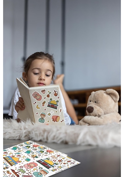 Sevimli Ramazan Figürleri Çocuk Bebek Odası Duvar Cam Dolap Kitap Mini Sticker Seti 123 Parça Karışık