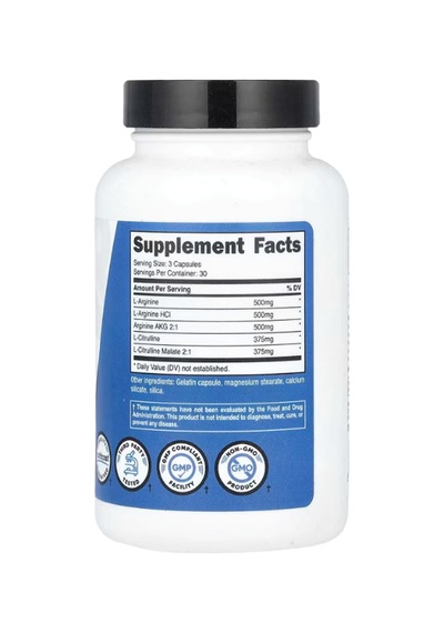 Nutricost Nitrik Oxıde Booster 2250mg, 90 Capsules - 750mg Pe... Aromasız
