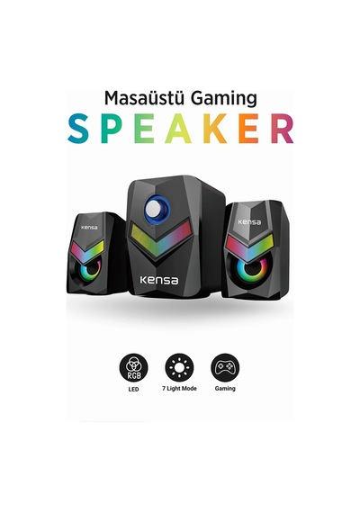 Rgb 7 Işık Modlu Masaüstü Hoparlör Stereo Gaming Speaker