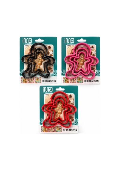 Lb 3 Boy Metal Silikon Kenar Kılıflı Kurabiye Kalıp Seti 8 X 5.5cm - 9.5 X 8cm - 13.5 X 11cm - Herhangi Bir Renk Gönderilir Çok Renkli