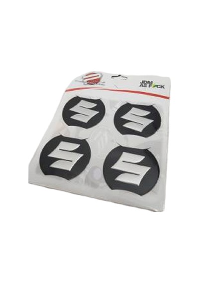 Jant Göbeği Arma Suzuki Siyah Alüminyum Yapıştırma 4Lü 60Mm