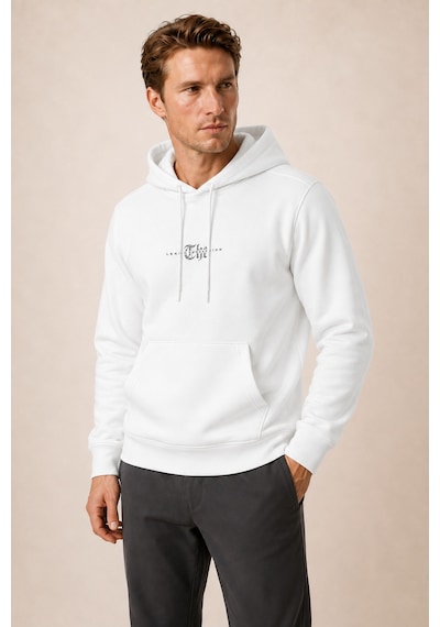 Redline Thenk Yeni Sezon Erkek Regular Fit Kapüşonlu Sweatshirt Beyaz