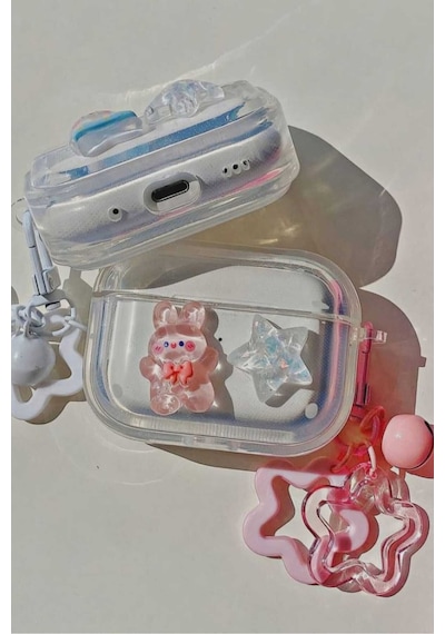 Apple Uyumlu iPhone 1/2. Nesil  Koruyucu Bluetooth Kulaklık Kılıfı Tavşan Airpods 1/2. Nesil