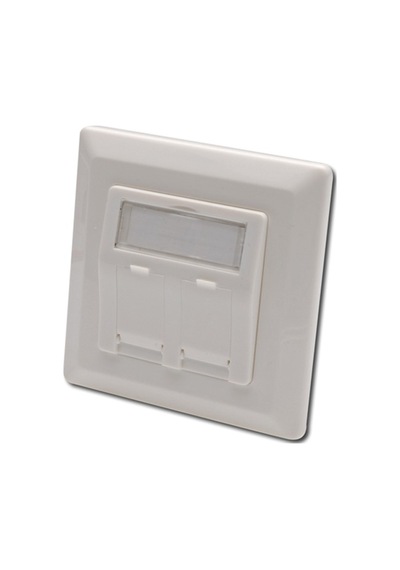 Digitus Keystone Jack Takmak İçin 2 Li Priz 50/50 Mm Çerçevesi 80/80 Mm , Tozdan Korumak Amacıyla Kapaklı, Beyaz Renk Ral 9010-18268