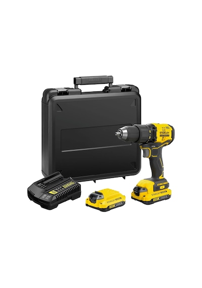 Stanley SBD710C2K-TR 18V Çift Akülü Kömürsüz Darbesiz Matkap 1.5AH V20