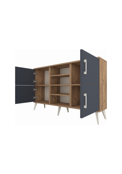 Arges Konsol 5 Raflı 4 Kapaklı 132x30x83 Çam-antrasit/çam Antrasit/çam Arges Konsol 5 Raflı 4 Kapaklı 132x30x83 Çam-antrasit/çam Antrasit/çam