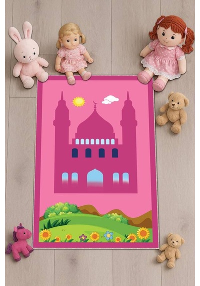 Pembe Cami Temalı Kız Çocuk Seccadesi Cs05n11