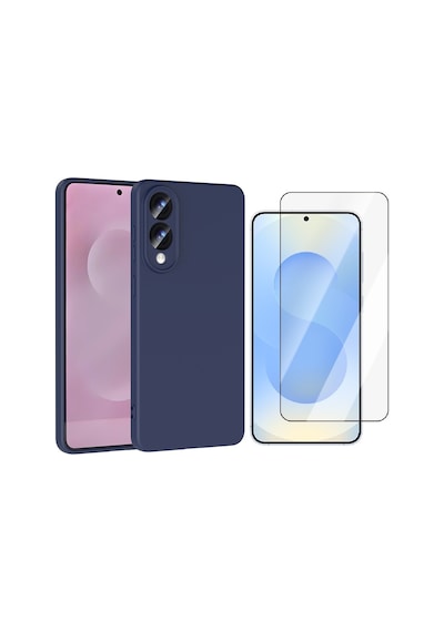 Vendas Galaxy Uyumlu S25 Edge  Kılıf Vendas Mara Lansman Kapak + Cam Ekran Koruyucu Lacivert