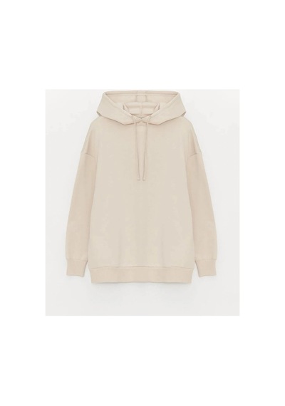 LC Waikiki Xsıdebej Düz Oversize Kadın Kalın Hoodie Beıge